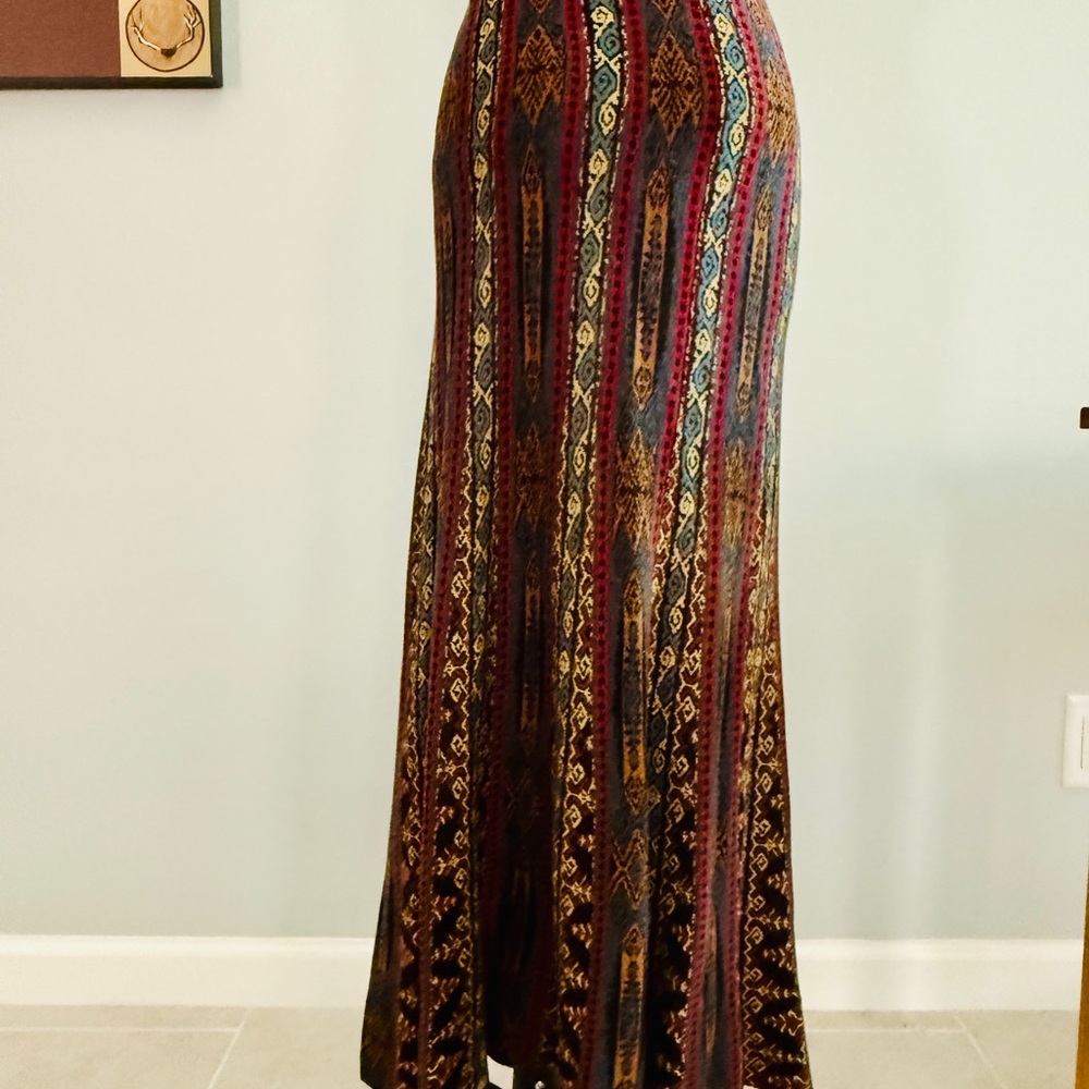 Peruvian Connection Ethnic-Pattern Maxi Skirt in Red, Blue, Gold - Picture 2 of 10